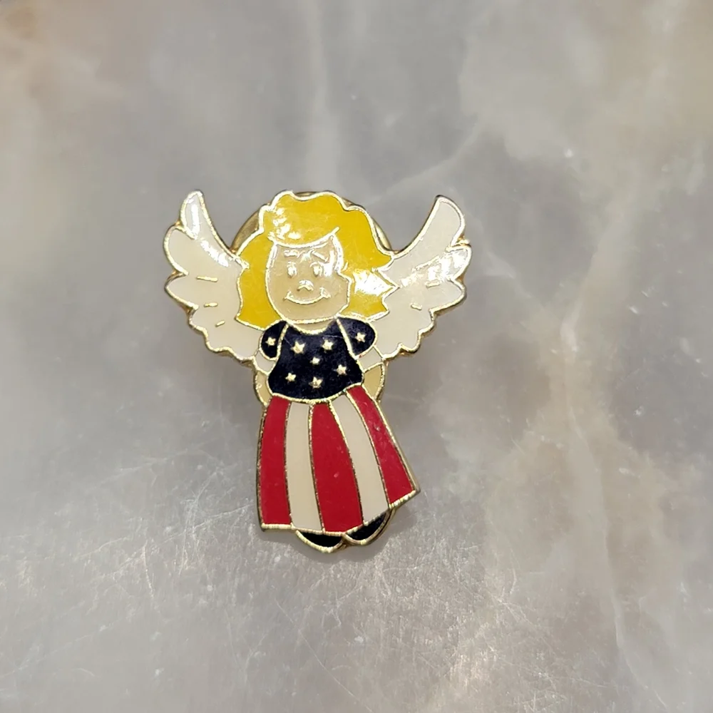 America's Guardian Angel Pin USA Political Patriotic Angel Pin | Aminco